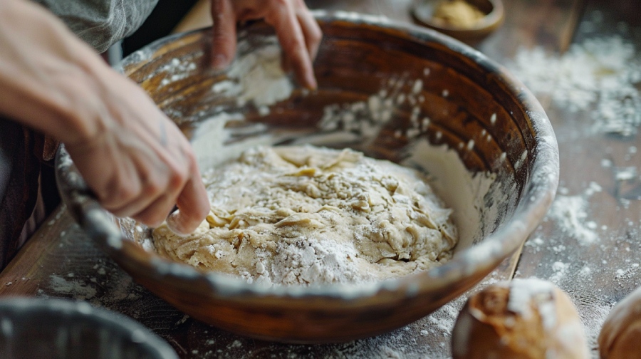 Mixing the Rye Dough