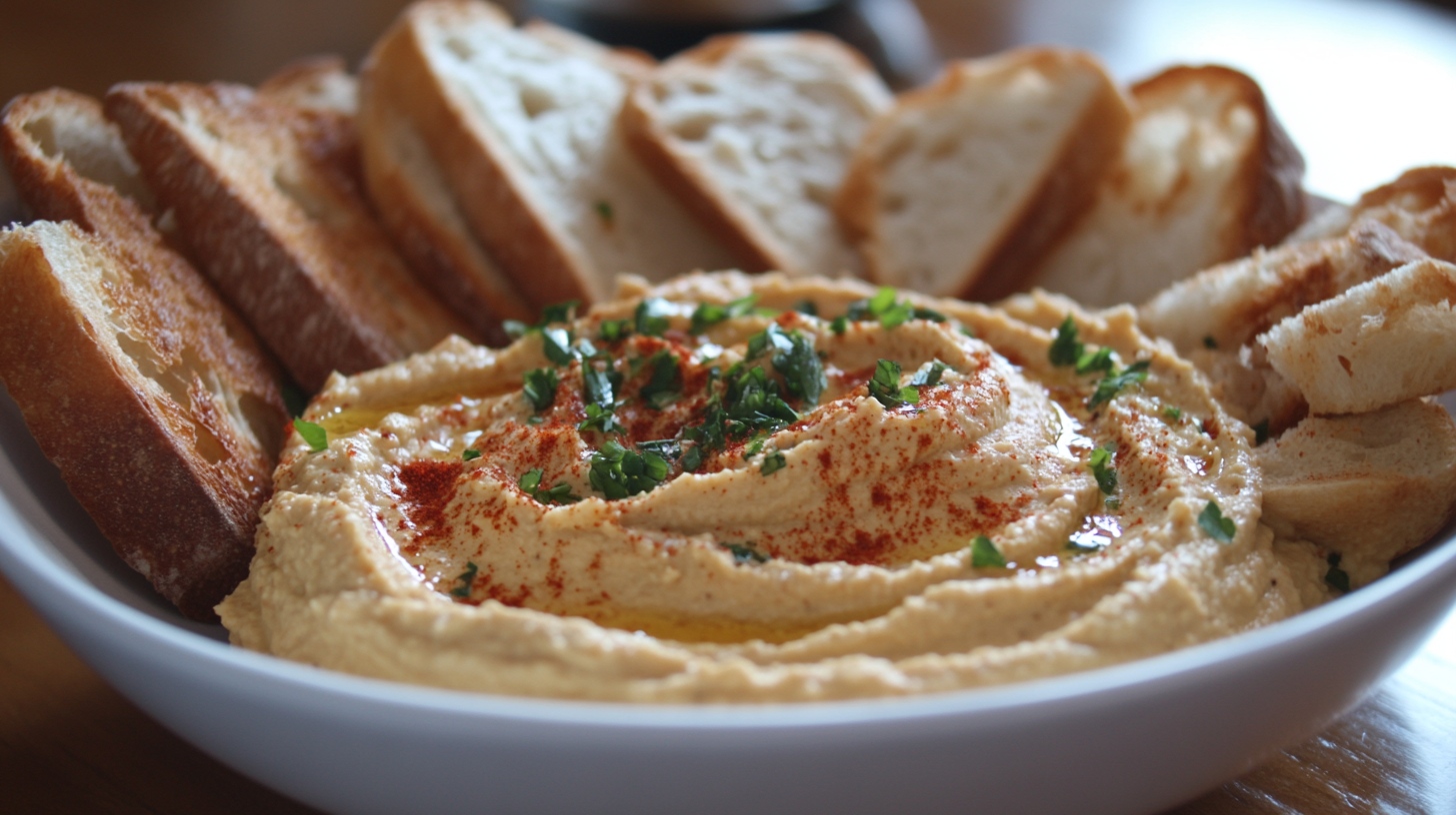 Roasted Garlic Hummus Without Tahini