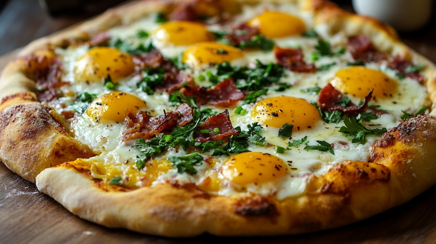 Savory Sourdough Breakfast Pizza