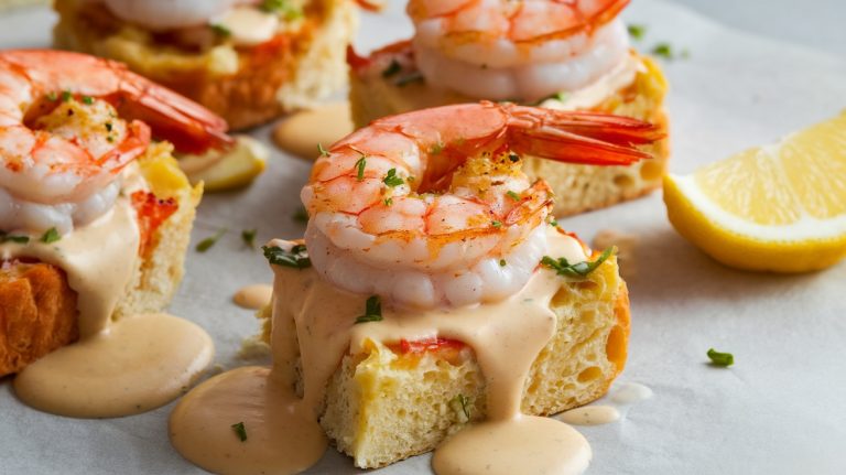 Shrimp Focaccia Bites