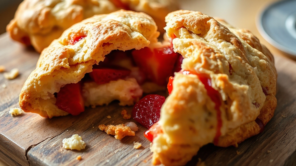 fresh sourdough strawberry scones