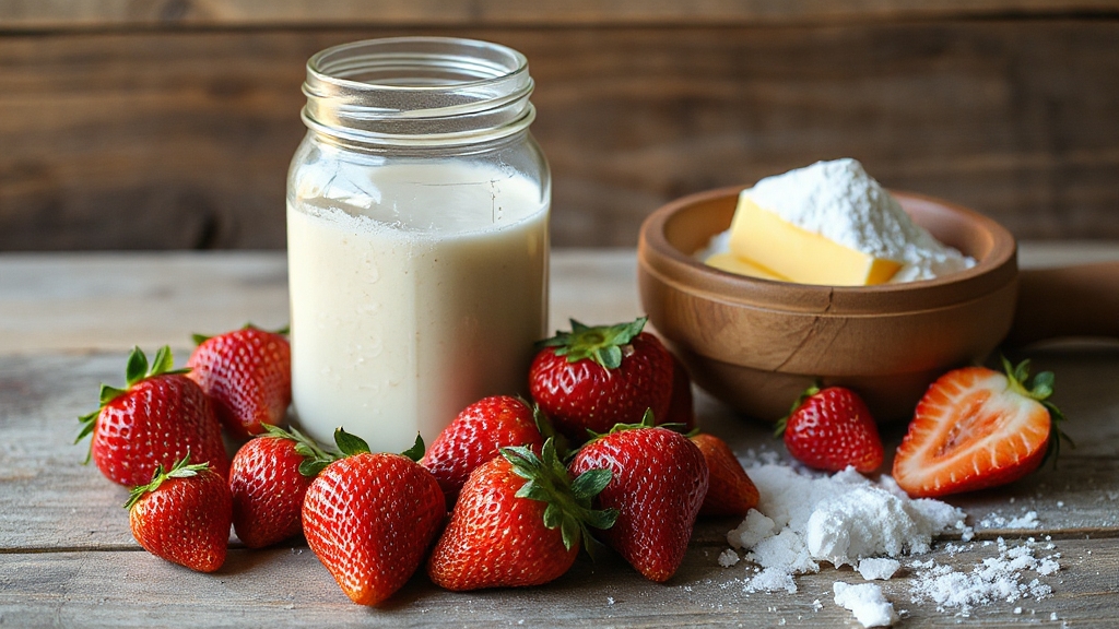 sourdough strawberry scone ingredients
