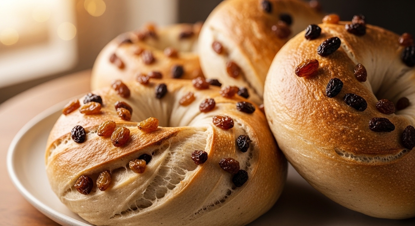 Cinnamon Raisin Sourdough Bagels
