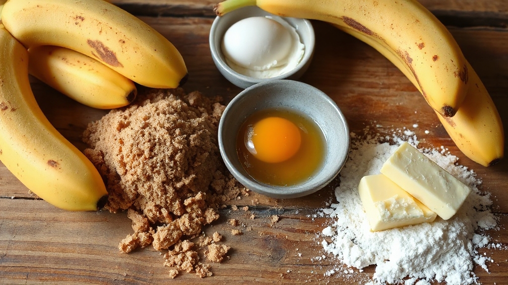 key ingredients for moist banana bread