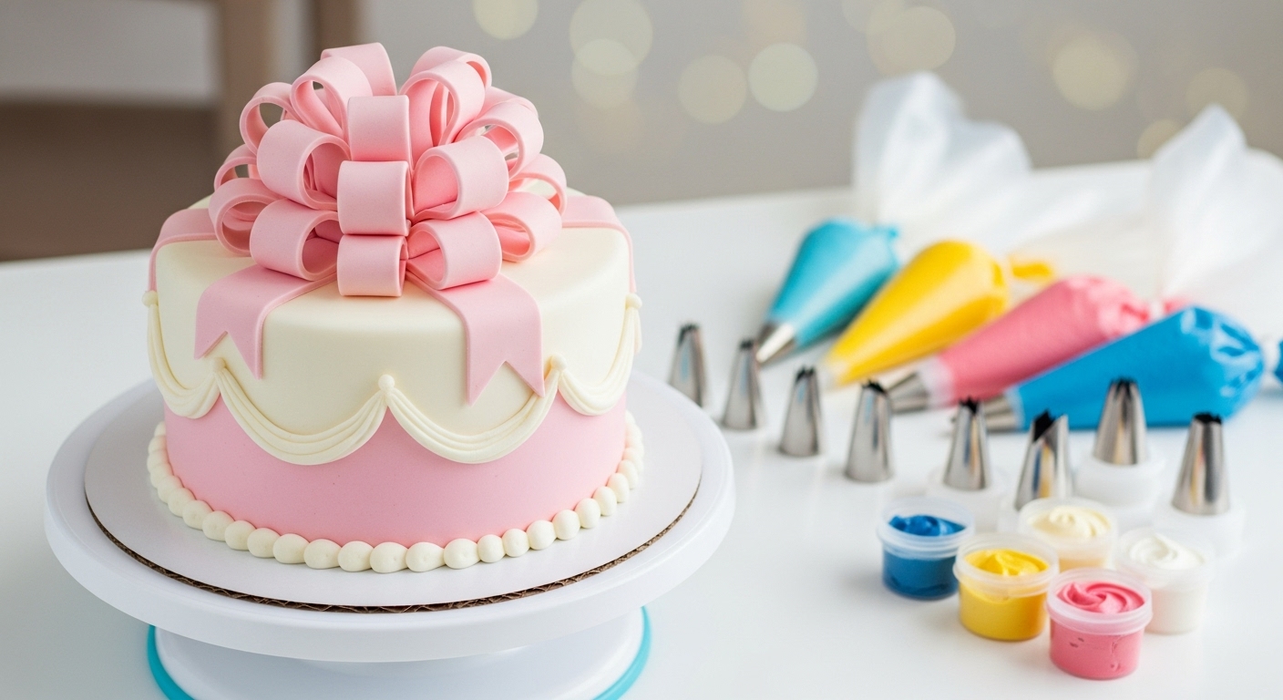 Pastry Tool Kit Bag Piping Bag Cake Turntable Decorating Kit, Yizish Rotating Cake Stand With 3 Icing Scraper, And Tips Set, Stainless Steel Icing Spatula For For Baking Hobby Craft Adult Baking