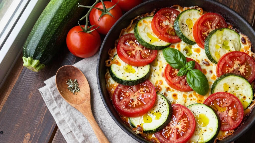 fresh zucchinis tomatoes herbs