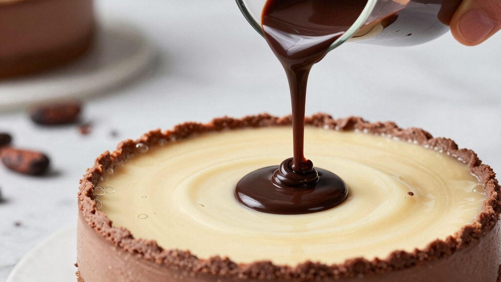 silky godiva chocolate cheesecake layer