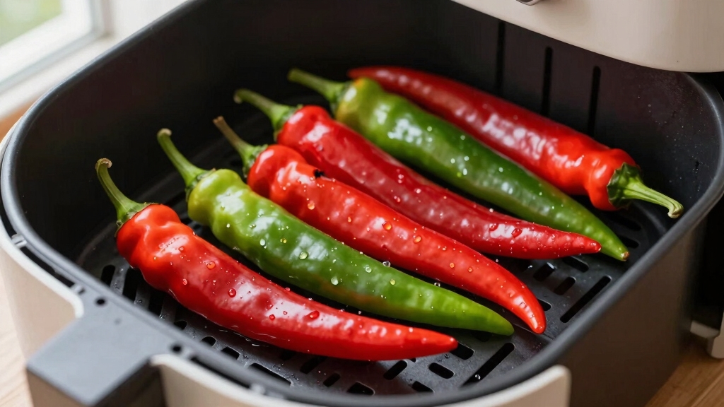 air fry dehydrated chili peppers
