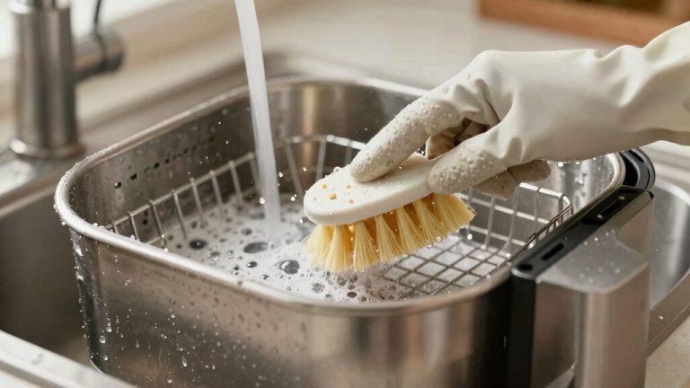 clean grease from metal basket