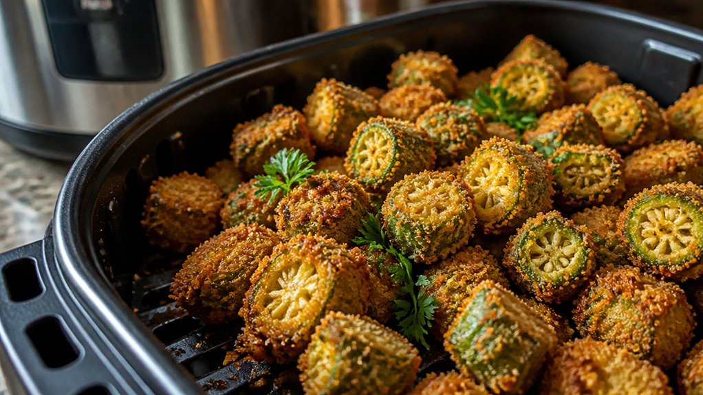 air fried breaded okra