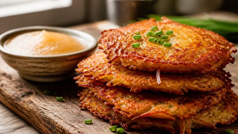 crispy air fried potato latkes