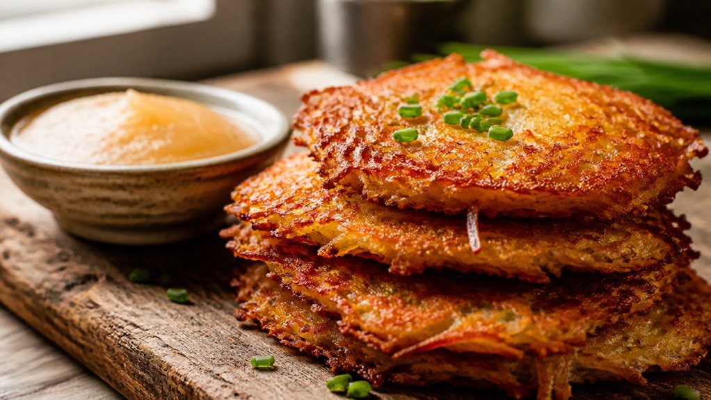 crispy air fried potato latkes