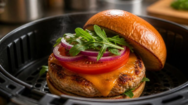 crispy seasoned turkey burger
