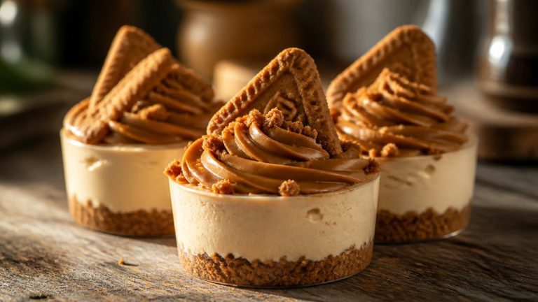 biscoff flavored no bake cheesecake cups