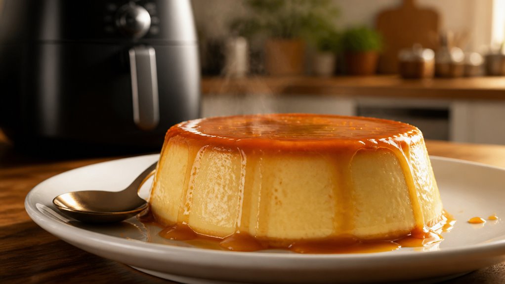creamy caramel custard air fried