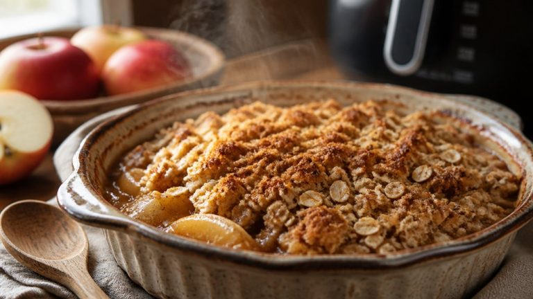 crispy air fried apple crisp