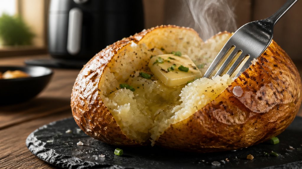 crispy air fried baked potato