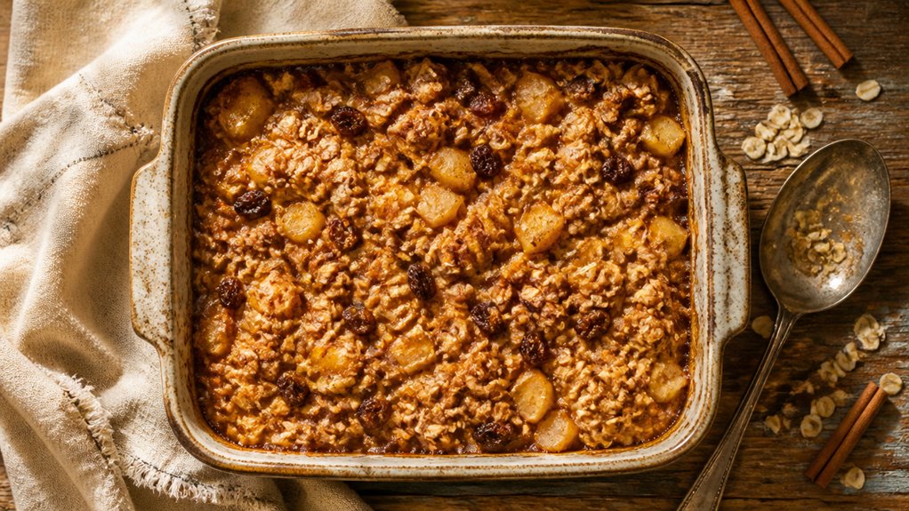 hearty cinnamon baked oatmeal casserole