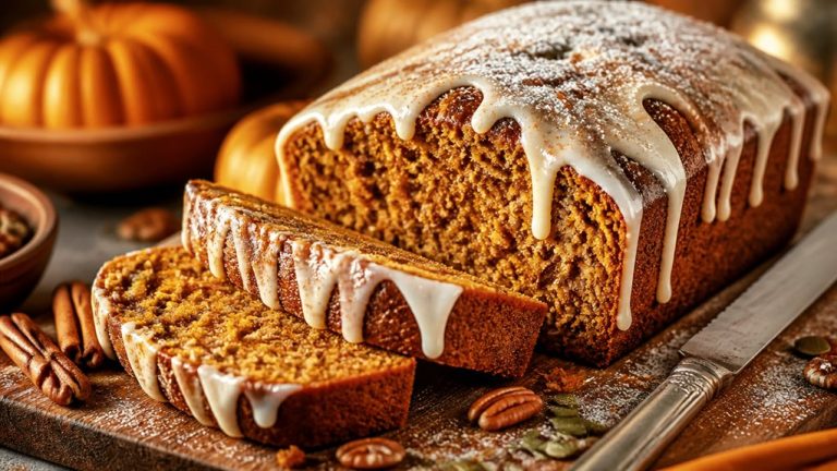 pumpkin bread with icing