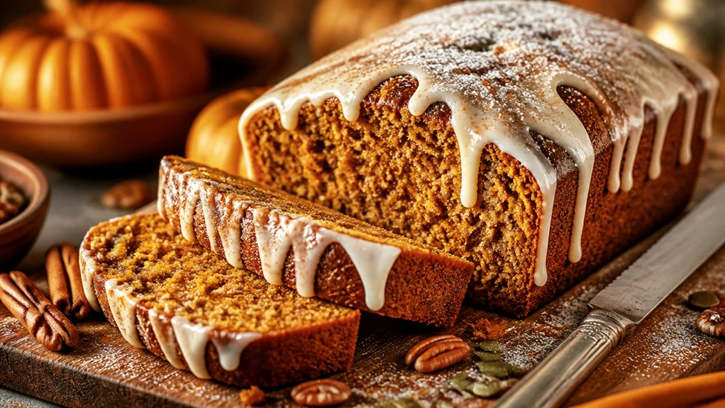 pumpkin bread with icing
