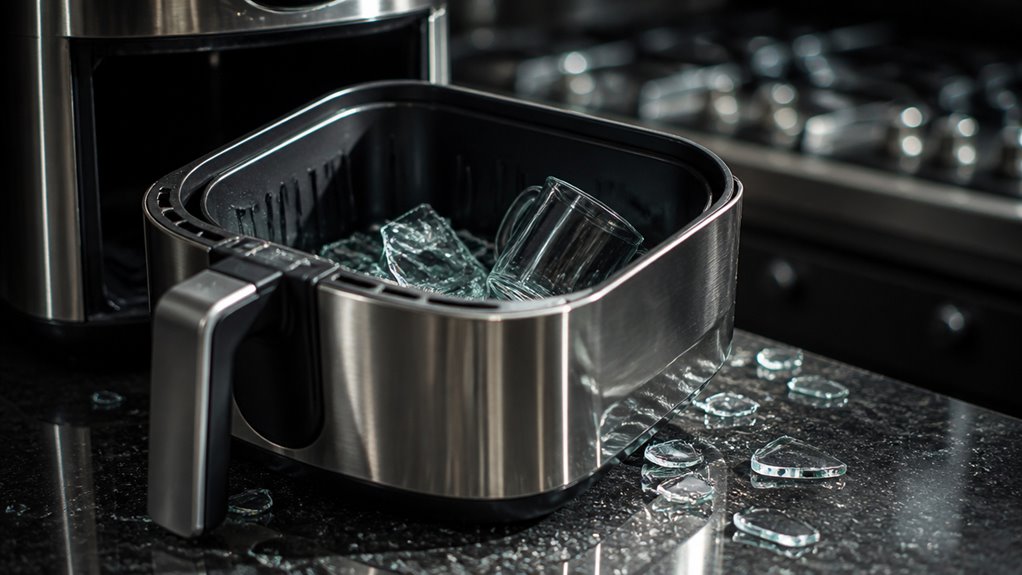 avoid using glass in airfryers