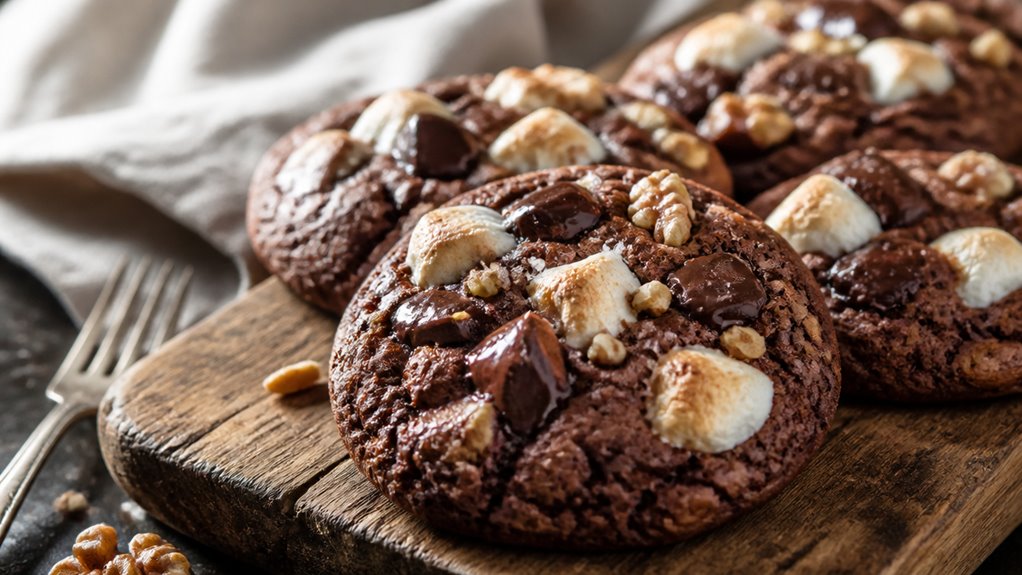 chocolate nuts marshmallows combined