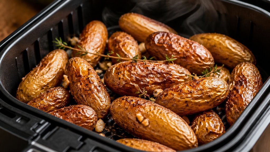 crispy air fried fingerling potatoes