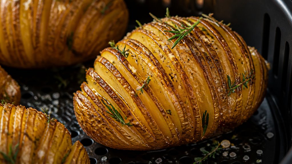 crispy hasselback air fried potatoes