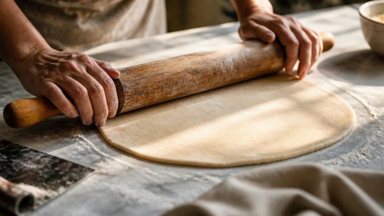 smooth floured wooden surface