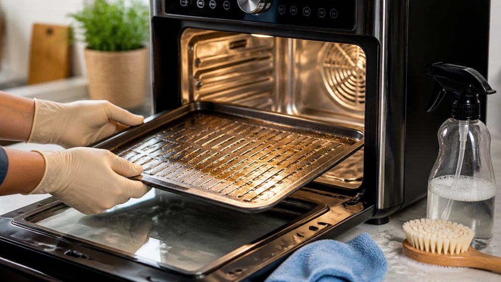 deep clean greasy air fryer oven