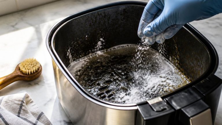 deodorize and scrub greasy air fryer